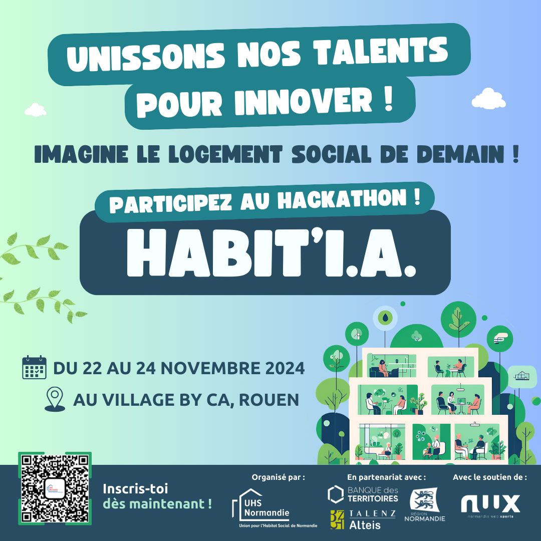affiche hackathon habitIA normandie