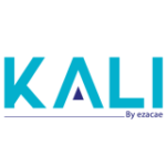 Logo Kali écrit en bleu turquoise et en dessous écrit en tout petit "by Ezacae